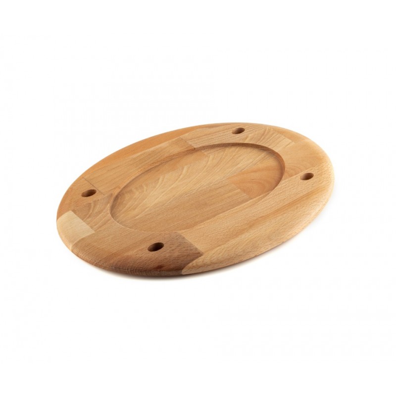 Дървена подложка за овална чиния Hosse HSOISK2533, 25х33см - Дървени Подложки за Чугунени Съдове